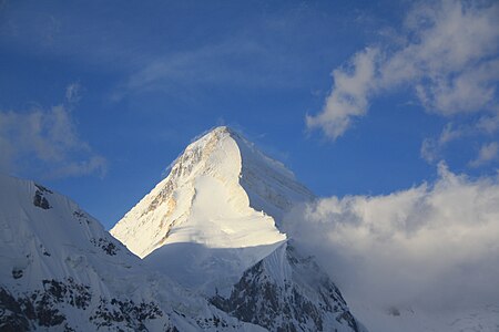 The summit of Khan Tengri is the highest point of Kazakhstan.