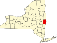 レンセリア郡の位置を示したニューヨーク州の地図