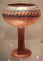 Ceramic goblet from Navdatoli, Malwa, India, 1300 BCE; Malwa culture