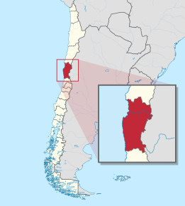 Poziția localității Regiunea Coquimbo