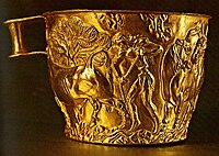 Золота мікенська чаша, толос у Вафіо, Лаконія, бл. 1500 р. до н. е. Національний археологічний музей Афін