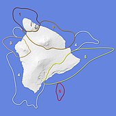 Карта вулканов острова Гавайи