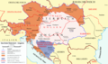 Teritorija bivše Austrougarske i nove granice nakon Trijanonskog sporazuma.