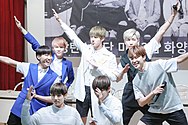BTS at a fansigning event in 2015