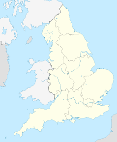 Mapa konturowa Anglii, na dole po prawej znajduje się punkt z opisem „London Paddington”