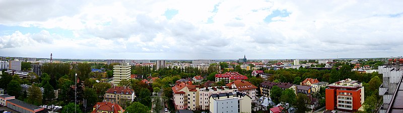 Panorama Kołobrzegu z kawiarni „Widokówka” w sanatorium „Perła Bałtyku” (dawniej „Kombatant”)