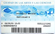 Ticket showing electronic barcode (Valencia, 2005)