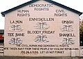 A mural in Belfast depicting republican killings