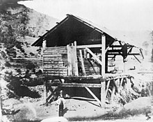 An image of Sutter's Mill, where the Gold Rush took place.