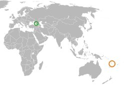 Map indicating locations of Abkhazia and Vanuatu