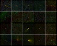 Mosaico de 20 cometas descubierto por el telescopio espacial WISE