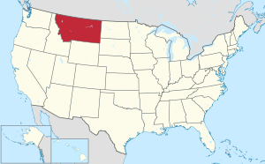 Map of the United States with Montana highlighted