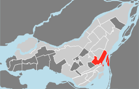 Location of Ville-Marie on the Island of Montreal. (Grey areas indicate demerged municipalities).