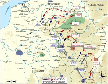 Карта Прикордонної битви Першої світової війни
