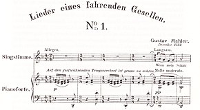 Three staves of printed music showing the vocal line and the piano accompaniment of the first few bars