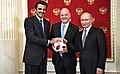 Image 23Russia handing over the symbolic relay baton for the hosting rights of the 2022 FIFA World Cup to Qatar in June 2018 (from Political corruption)