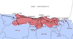 Az északi hadjárat térképe