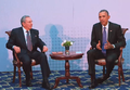 Obama meeting Castro in April 2015