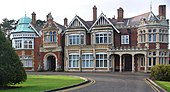 The façade at Bletchley Park (UK) is a mix of architectural styles