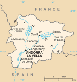 Principato di Andorra - Mappa