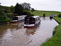 Canal boats on the Chester Canal near Beeston