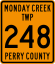 Monday Creek Township, Perry County, Ohio, route marker