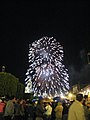 Fireworks over the Parish of San Miguel Arcángel church on 15 Sept 2008