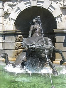 Triton on the south side of the fountain