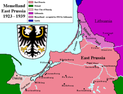 Historical map of Memelland and the northern part of East Prussia.