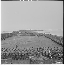 Soldiers standing in a square formation