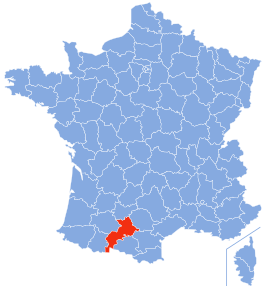 Poziția regiunii Haute-Garonne
