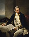 Image 21Famous official portrait of Captain James Cook who proved that waters encompassed the southern latitudes of the globe. "He holds his own chart of the Southern Ocean on the table and his right hand points to the east coast of Australia on it." (from Southern Ocean)