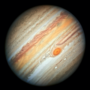 Jupiter, image taken by NASA's Hubble Space Telescope, June 2019 (cropped).png