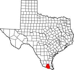 Karte von Hidalgo County innerhalb von Texas