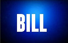 The word "BILL" in white capital letters on a blue background