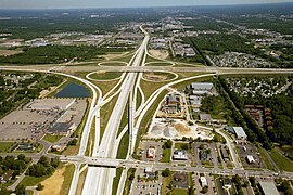 Aerial photograph of the interchange