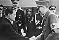 Image 60Adolf Hitler meeting Japanese ambassador to Germany Hiroshi Ōshima, 1942 (from Diplomatic history of World War II)