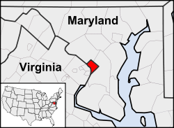 Lega Washingtona, D.C., ki meji na Maryland in Virginijo