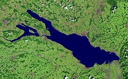 A Boden-tó az űrből
