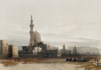 223. Tombs of the Caliphs, Cairo. The Citadel in the distance.