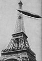 Image 18Santos-Dumont's "Number 6" rounding the Eiffel Tower in the process of winning the Deutsch de la Meurthe Prize, October 1901 (from History of aviation)