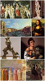 A collage of Italian art.