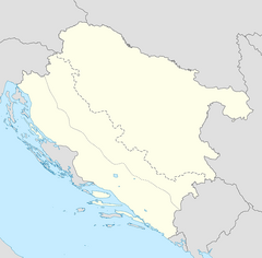 Map of the Independent State of Croatia with mark showing location of Sanski Most
