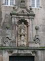 Sculpture of Our Lady of the Pillar (1752) above the entrance to the Hospital de Pobres y Peregrinos in Tui, Pontevedra