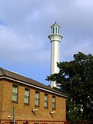 View of the Mosque's minaret from the A24 London Road