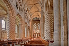Romanesque architecture: Interior of the Durham Cathedral (Durham, UK), 1093–1133
