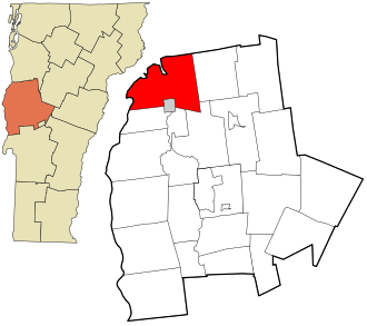 Location in Addison County and the state of Vermont.