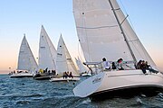 An after-work sailing race at the Sausalito Yacht Club