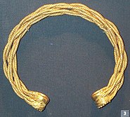 Gold torc, 75 BC, found in the Needwood Forest, in the UK