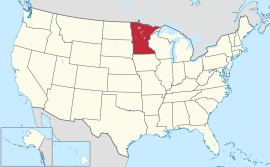 Mapa ti Estados Unidos a mangipakita ti Minnesota